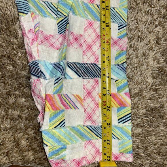 Alfred Dunner Madras Plaid Shacket Sz 18 Linen Button Down Shirt Boxy Patchwork - Picture 7 of 8